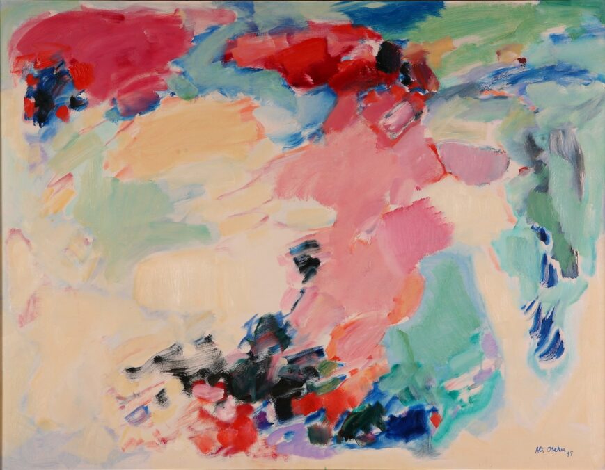 Ali Oseku, Composition, 1995, Oil on Canvas, 73 x 95 cm, Courtesy of National Gallery of Arts of Albania