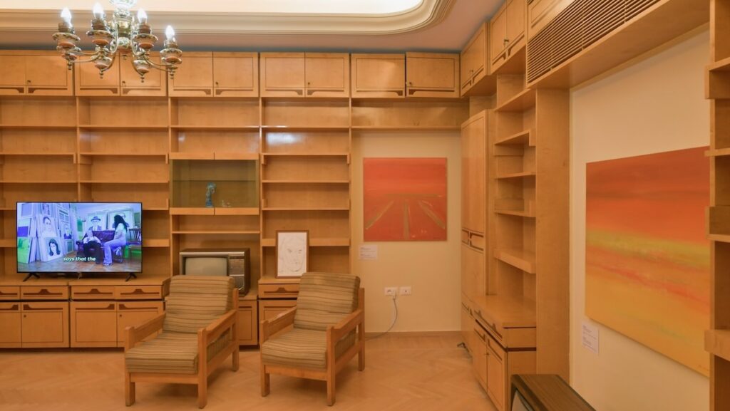 Studio of Anna Ehrenstein at Vila 31 x Art Explora during Open Studios displaying works by Ali Oseku and herself