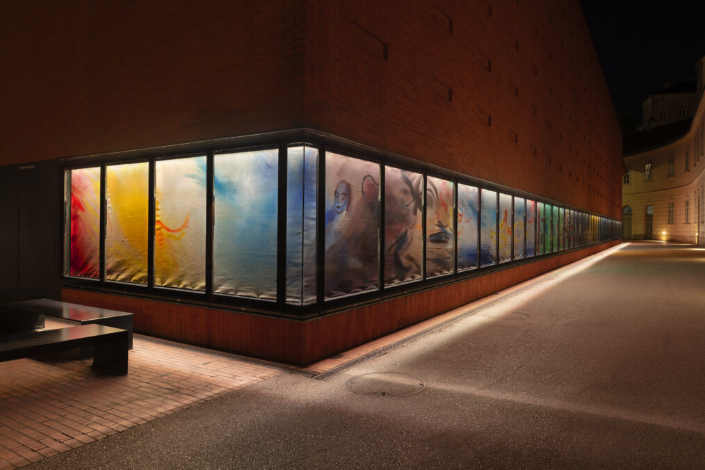 Exhibition view Sophie von Hellermann: Get Your Head Around It (Detail), Kunsthalle Wien 2025 Courtesy of the artist, photo: Markus Wörgötter