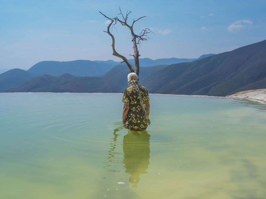Cristina de Middel Hierve el Agua are petrified waterfalls and sulfuric spring source located in the state of Oaxaca. Despite the growing affluence of tourists, it remains a sacred place for natives. Mexico, 2019 © Cristina De Middel/Magnum Photos