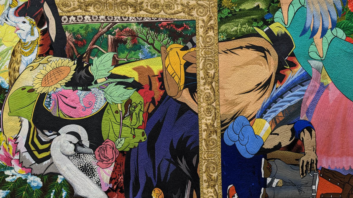 Ai Kijima “Trance Shifter” Trans Trance #1, 2022, Fused and quilted fabrics, 76x137cm