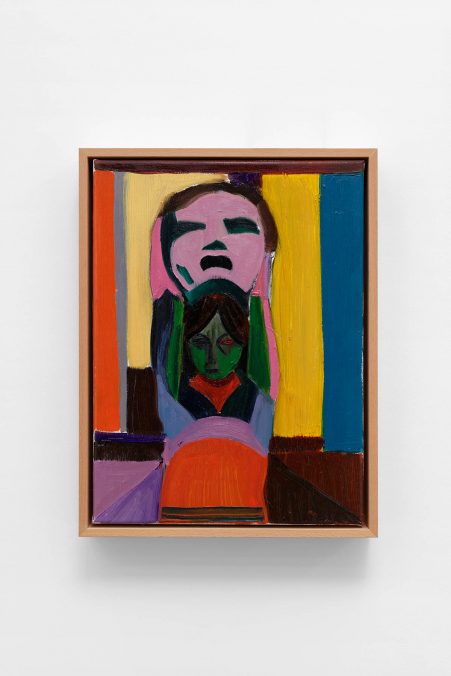 Amber Andrews, There She Was All In Green, 2020. Oil on linen, in artist's wooden frame, 43 × 33 × 6 cm (16 7/8 × 13 × 2 3/8 inches). Photo: Aurélien Mole. Courtesy Amber Andrews and Ciaccia Levi, Paris
