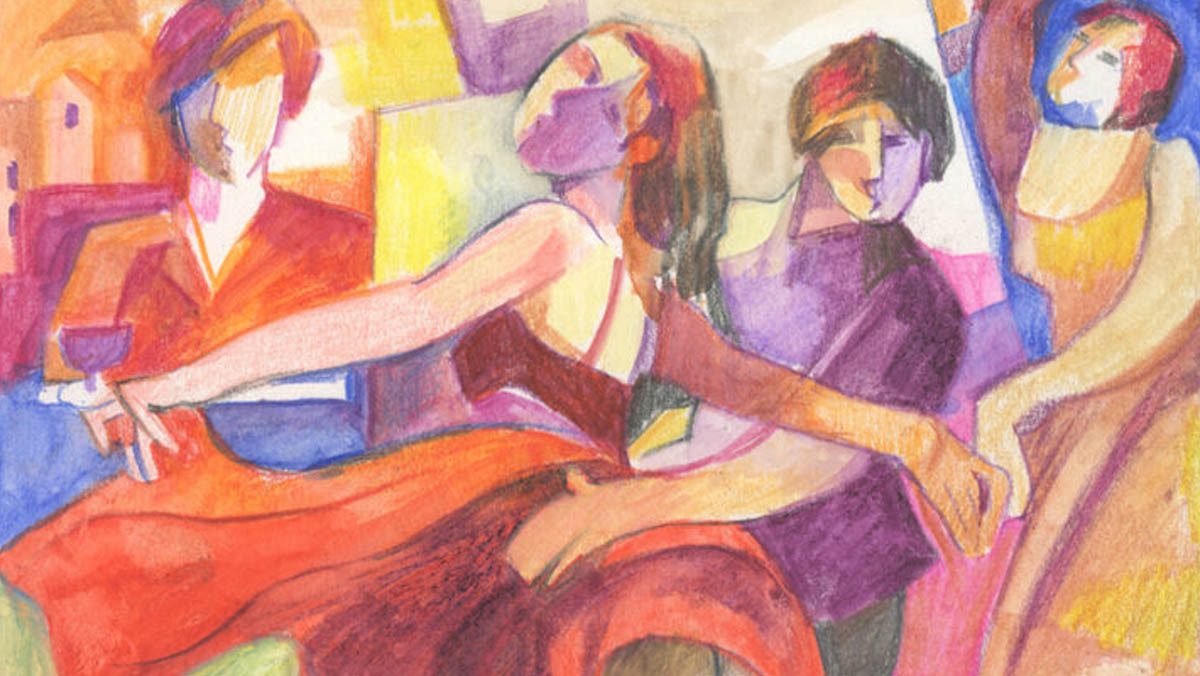 Woman’s Day Auction 2022 LOT 68 - ANGELA BRITTAIN - FEELING FLIRTY Watercolour on Paper 2021 A6 (15x10cm) Original Artwork Signed on Verso