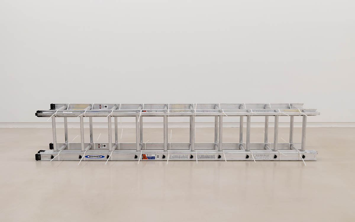 Anna-Sophie Berger Occam's Razor, 2022 aluminum ladders, zip ties 21.50h x 21w x 121d in 54.61h x 53.34w x 307.34d cm Bas-2022-339