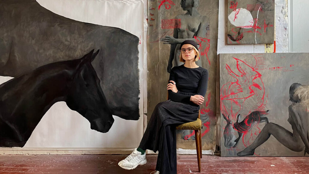 Anna Veriki in her studio