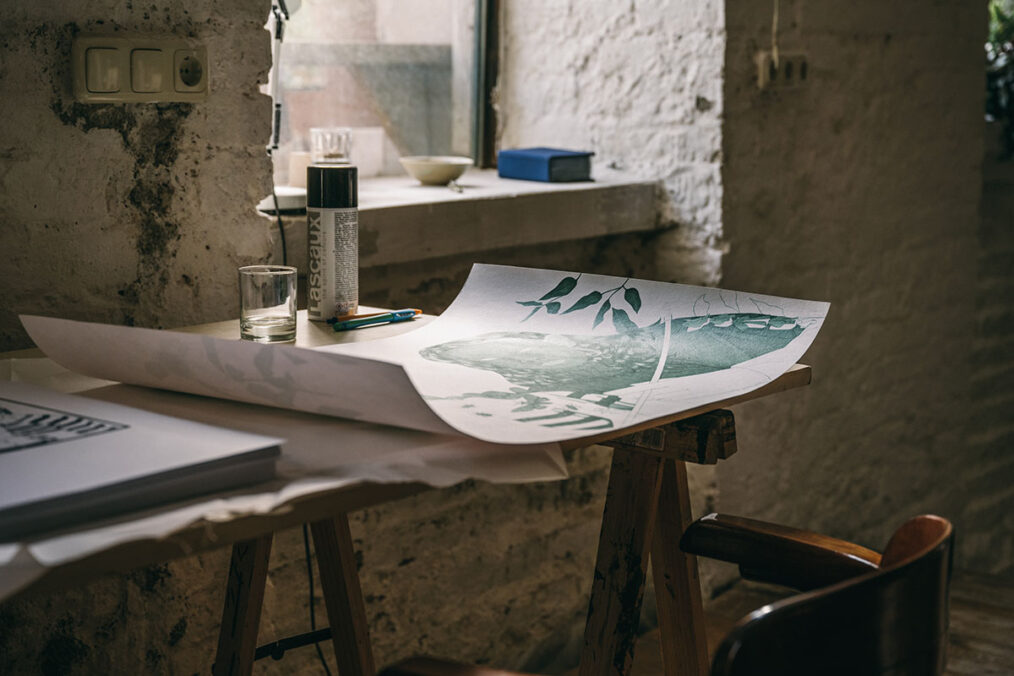 Aufnahme aus dem Studio von Assunta Abdel Azim Mohamed. Foto: Matthias Dorninger