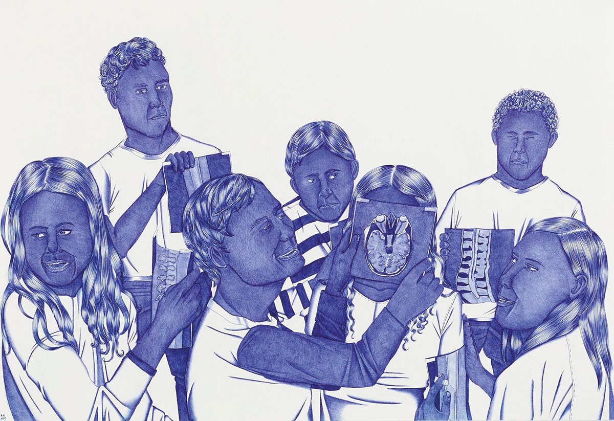 Assunta Abdel Azim Mohamed Empty promises I 2018 Kugelschreiber auf Papier 59,8 x 42 cm