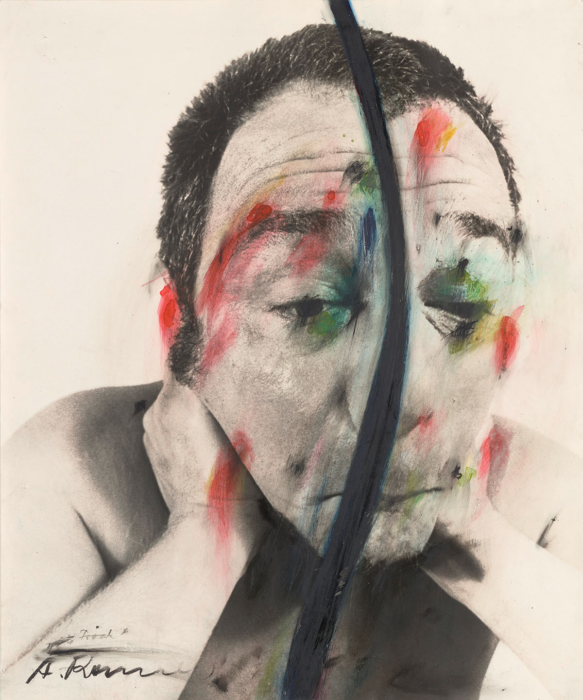 Arnulf Rainer Als Frosch 1971 Ölkreide, Silbergelatine auf Papier Landessammlungen NÖ – Sammlung Zambo, Deutschland © Arnulf Rainer