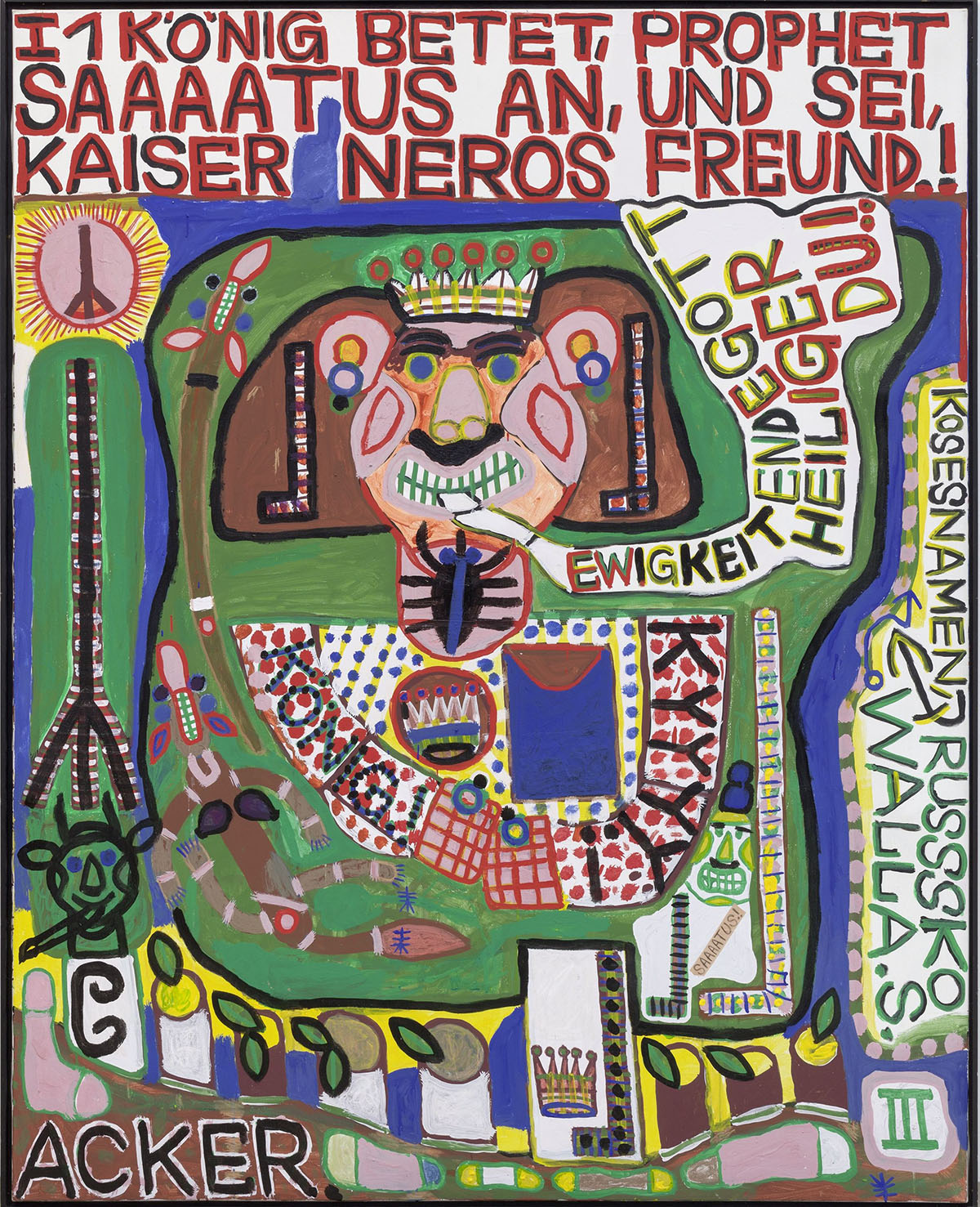 August Walla, undatiert, König, Acryl auf Leinwand, 199,5 x 160 x 3 cm © Landessammlungen NÖ