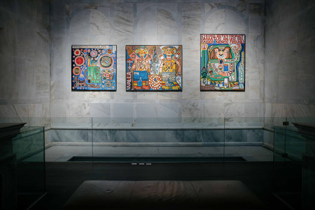 Ausstellungsansicht: Arnulf Rainer & Art Brut, Arnulf Rainer Museum. Foto: Cedrick Kollerics