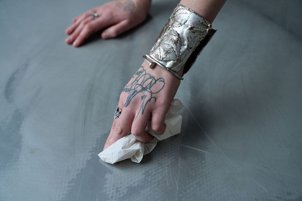 Bailey Keogh in her studio in Berlin. Photo: