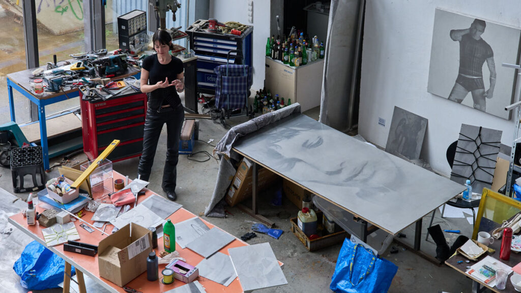 Bailey Keogh in her studio in Berlin