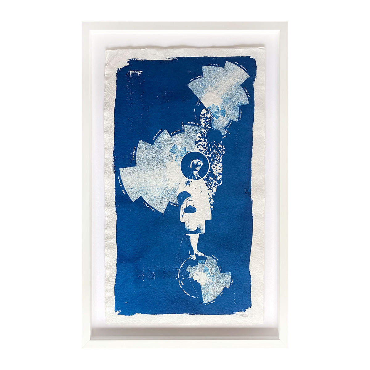 When I Am No Longer A Memory (Ode To Florence Nightingale)- White Framed- Cyanotype- Chloe McCarrick-