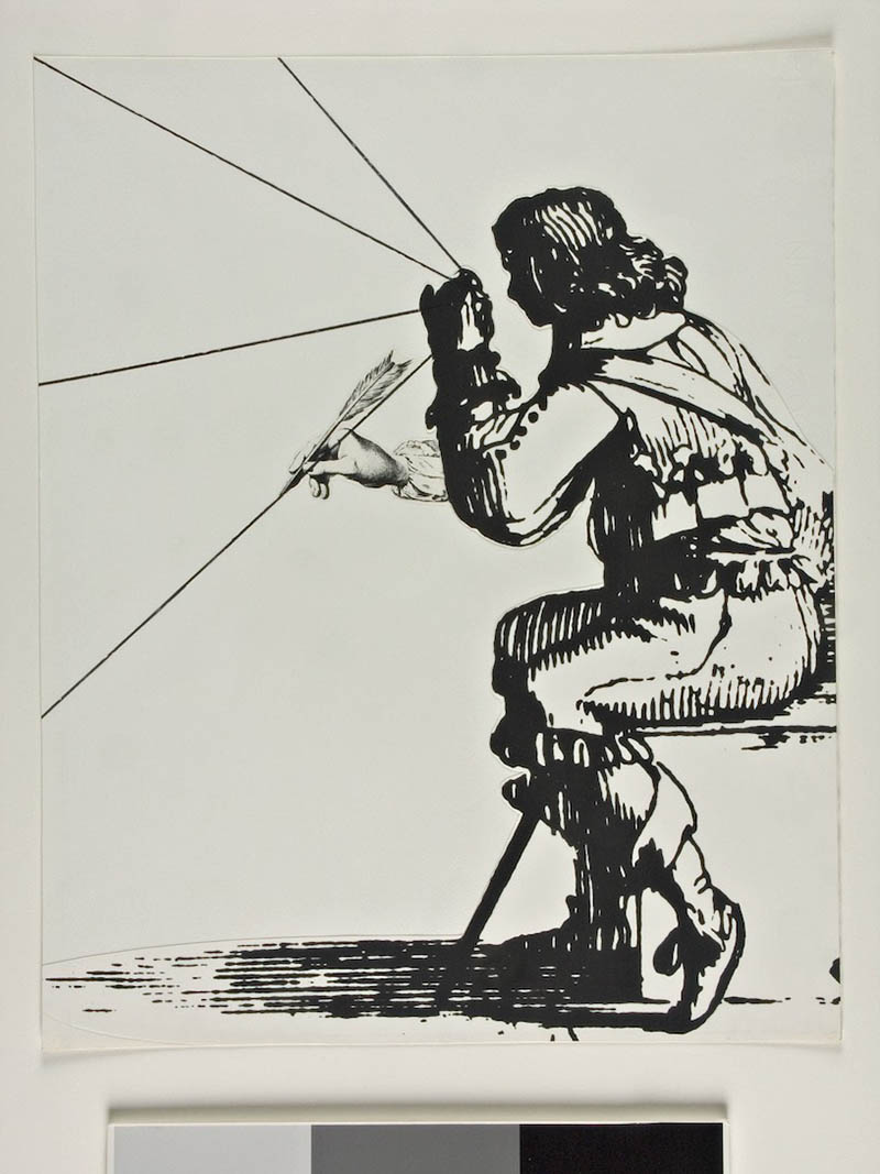 Giulio Paolini, Senza titolo, 1984, Inchiostro nero e collage su carta, 49,8x40 cm. Courtesy dell’artista, Collezione Galleria Civica del Comune di Modena, Raccolta del Disegno – FMAV