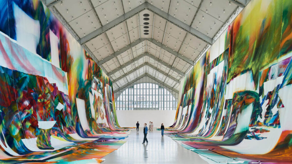 Katharina Grosse, Wunderbild, 2018 (Detail). Copyright: © VG Bild-Kunst Bonn, 2025. Foto: Jens Ziehe, Courtesy Deichtorhallen Hamburg