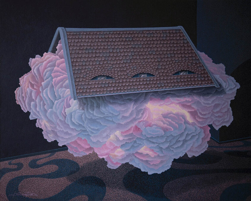 Floating Home, 2025, acrylic on linen, 100 × 80 cm