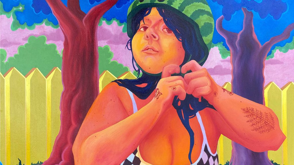 Look both ways 32” x 38” Oil on canvas