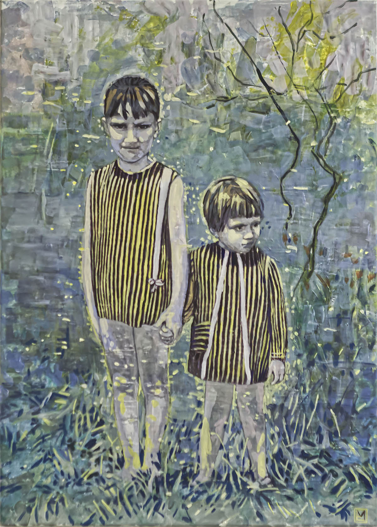 Elsa Martini, Celestial and earthly being in summer breeze, 2025, Acryl auf Leinwand, 70 x 50 cm. Courtesy of the artist and smart fox Gallery. Ph: Andrés Vergara AKA Tato