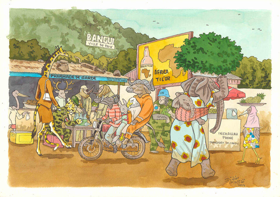 Didier KASSAÏ KAD-2024-001 The Tension 2024 mixed media 29.6 x 42 cm
