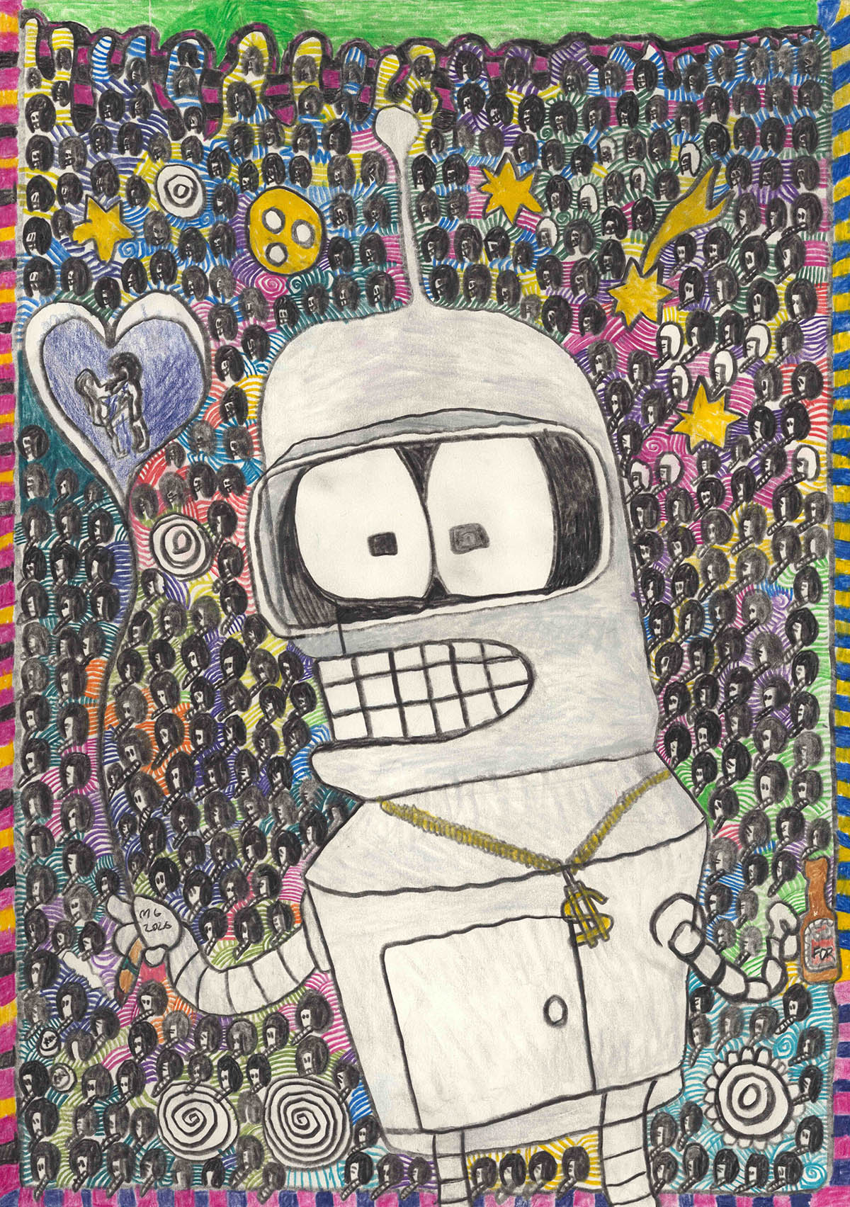 Manuel GRIEBLER GRM-2026-006 Untitled 2026 coloured pencils 42x29.7cm