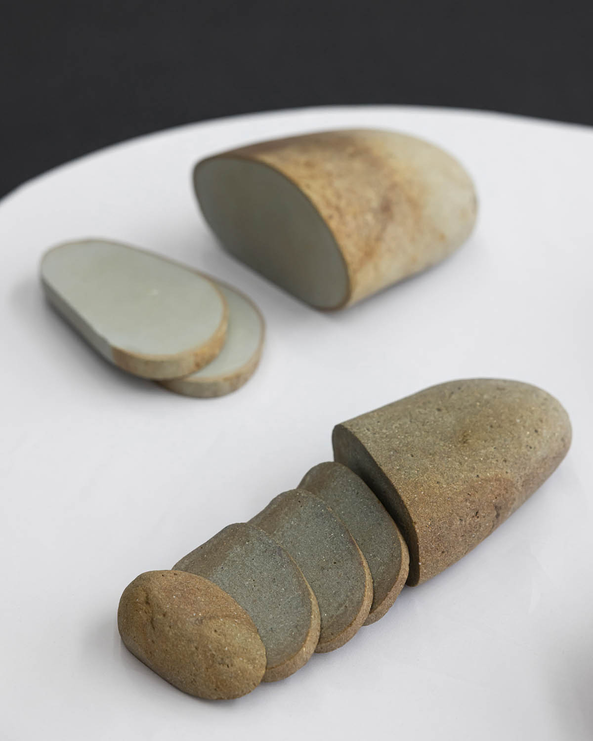 Exhibition view: Politics at the Kitchen Table: Nutrition in Contemporary Art, curated by Julia Katharina Thiemann, Wilhelm-Hack-Museum, 2026, with Miriam Simun, Making Human Cheese, 2011, and Zhanna Kadyrova, PALIANYTSIA, 2022. Photo: Lys Y Seng.