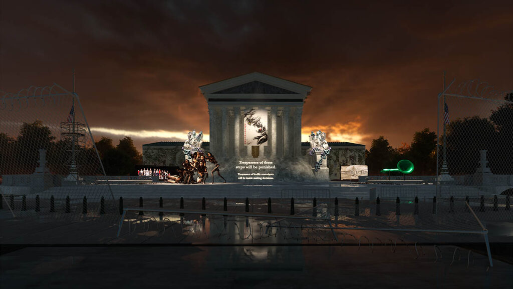 UNPROTECTED featuring Nancy Baker Cahill, Carrie Chen, Vitória Cribb, Elana Mann, Martina Menegon, Operator, Sasha Stiles, and Hana Yoo; August 6 – November 4, 2022; Image courtesy of EPOCH