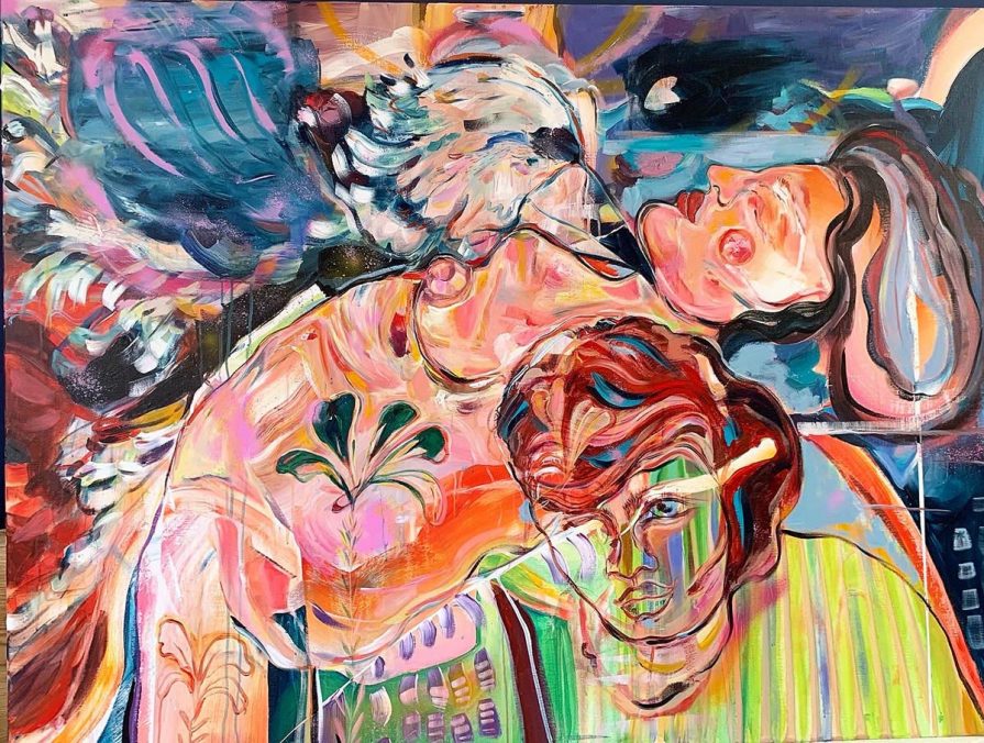 Innere Trieb, 160cmx120cm acrylic and spray on canvas 2021