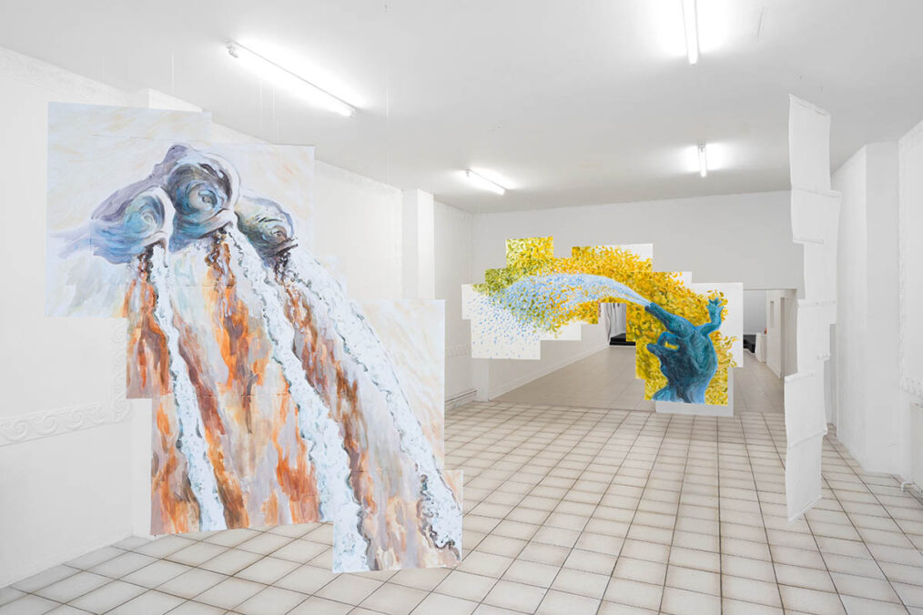 Speaking room, installation of paintings on paper, 2025
photo: Lola Pertsowsky