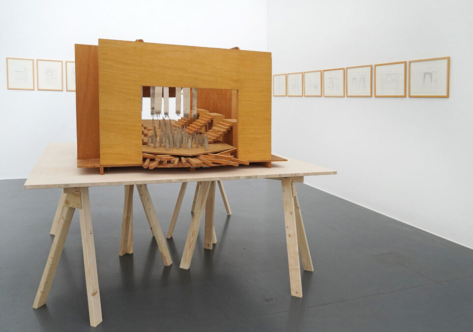 exhibition view: Günther Uecker, stage sculptures and figurines for Lohengrin, Bayreuth 1979 at Walter Storms Galerie, Munich 2025, © Walter Storms Galerie