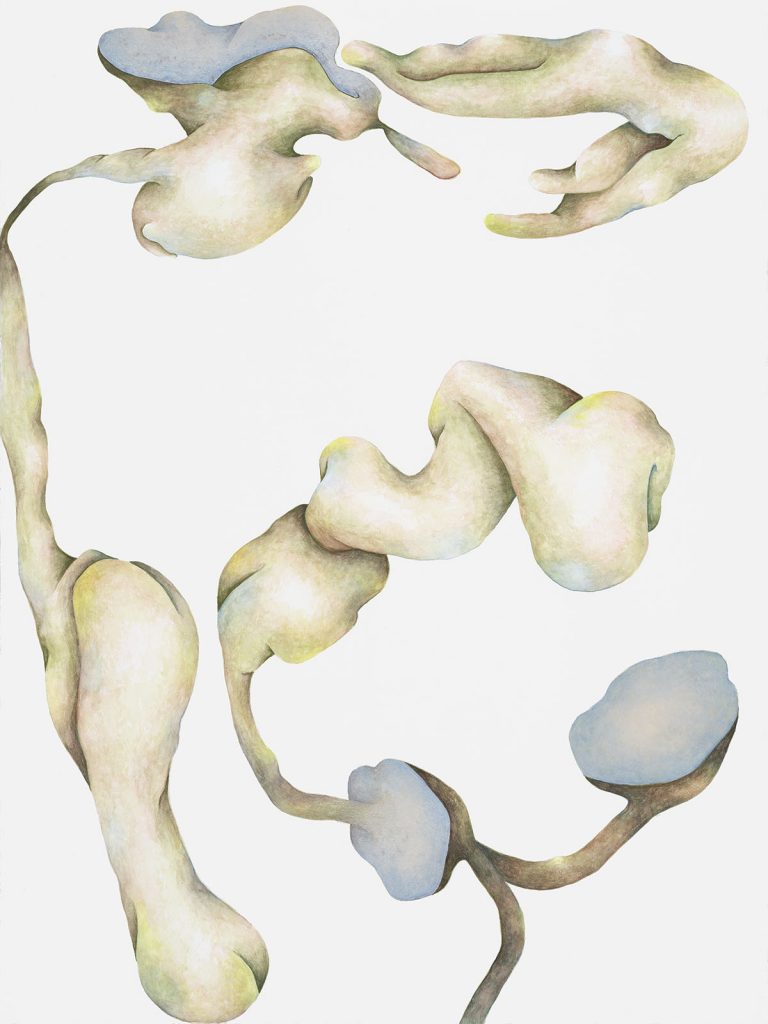 Biom (accessus) II, 2020, Aquarell und Pigment auf Papier, 76 x 57 cm / Foto: Pixelstorm