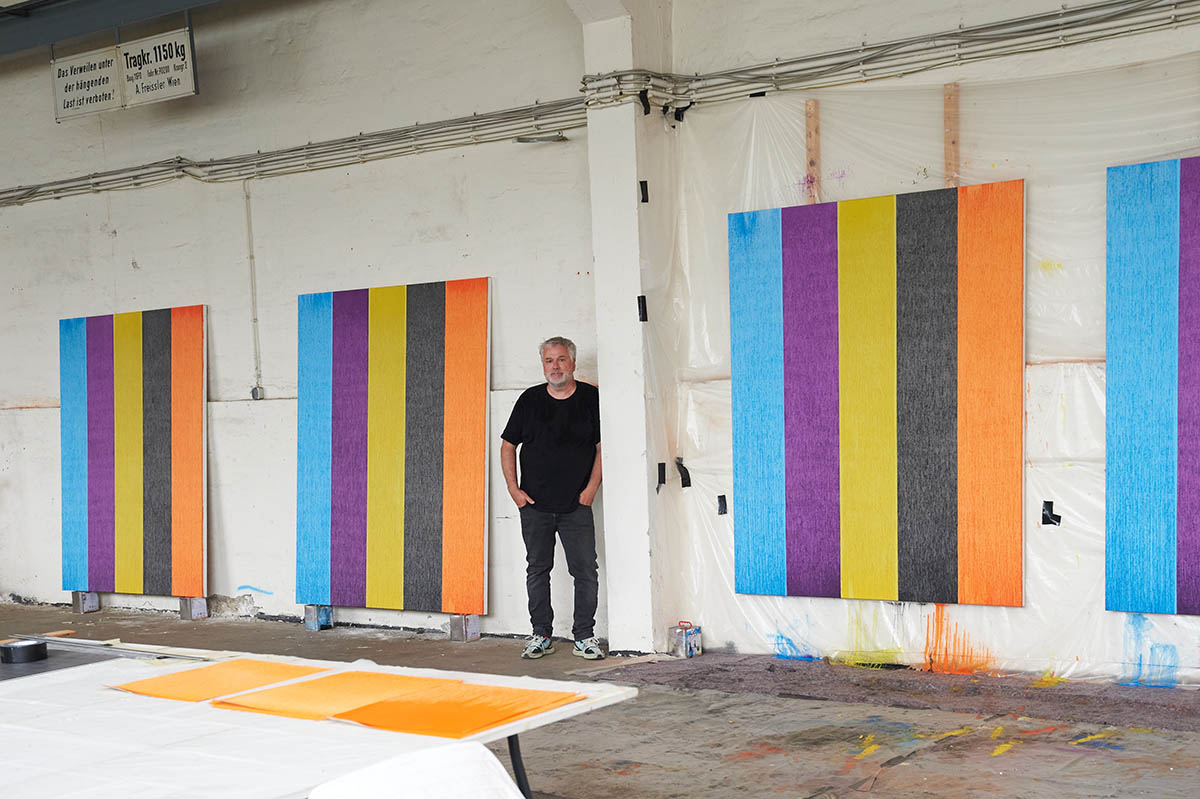Gerhard Himmer in his studio, Reallabor Fassfabrik, Atzgersdorf