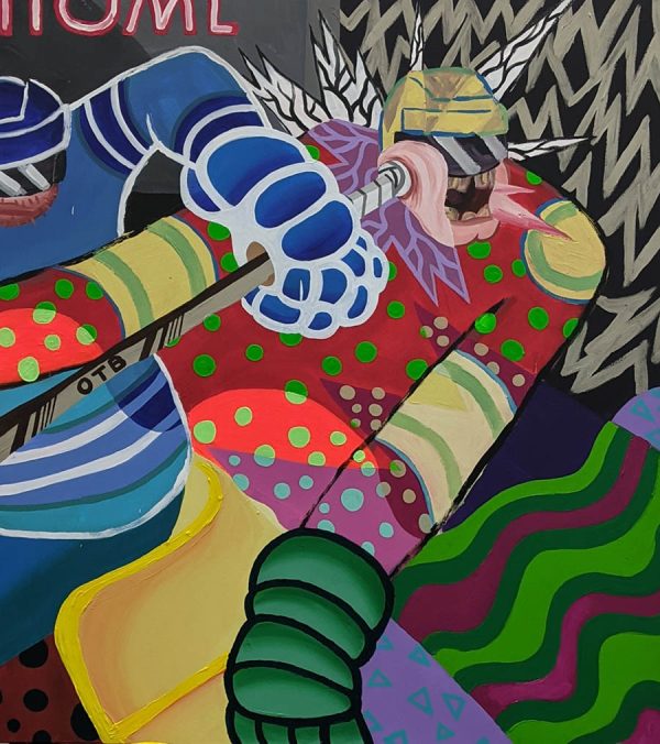 PLAY ICE HOCKEY, THEY SAID..., 2021, Acryl auf Leinwand, 175x 160cm