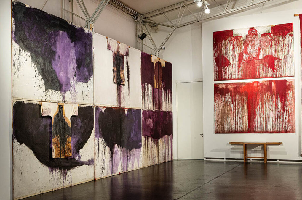 exhibition view: hermann nitsch. von sonnenaufgang an, nitsch museum, Mistelbach, 2026. Photo: josef schimmer