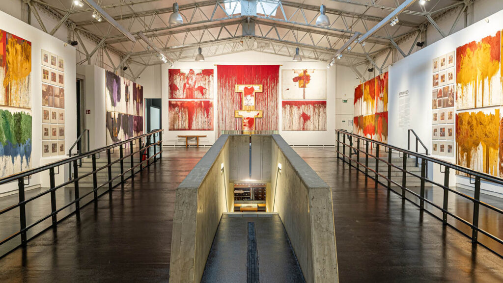 exhibition view: hermann nitsch. von sonnenaufgang an, nitsch museum, mistelbach, 2026. photo: josef schimmer