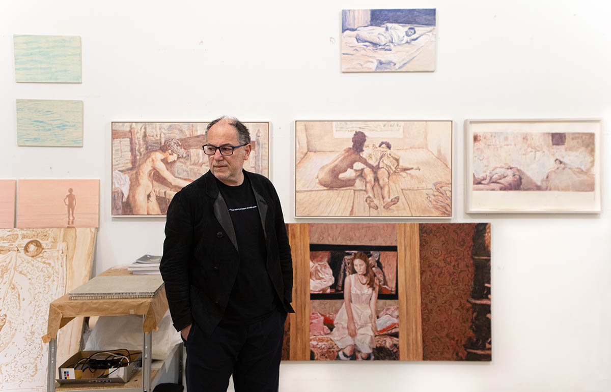 Adrian Paci in his studio, 2026. Photograph by Sara Passerini