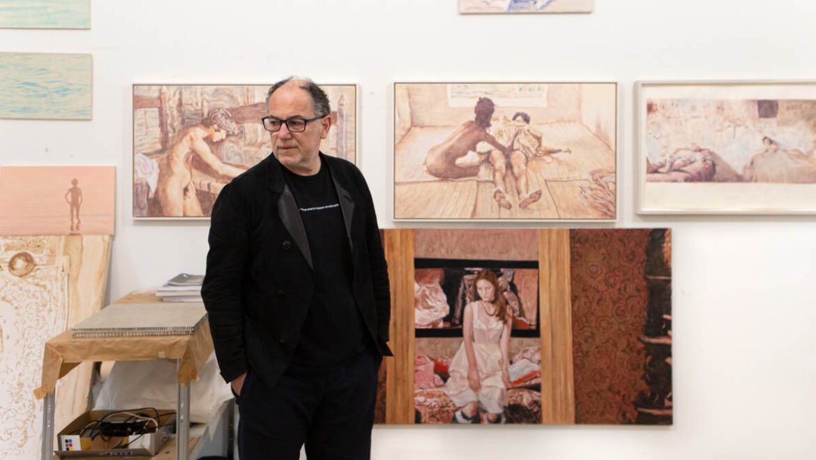 Adrian Paci in his studio, 2026. Photograph by Sara Passerini