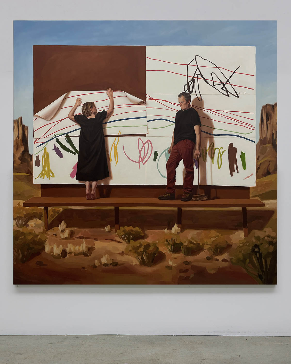 Red Rainbow, oil on canvas, 180 × 180 cm