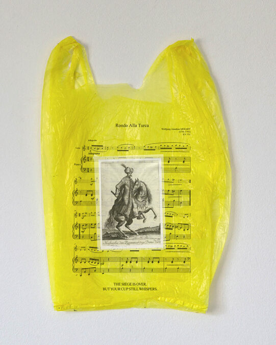 Driton Selmani — Letter No 1684, 2025 handwriting on high-density polyethylene plastic bag Dimensions: 51 × 39 cm, Frame: 65 x 55 x 5 cm Ph: Ferdi Limani © Driton Selmani