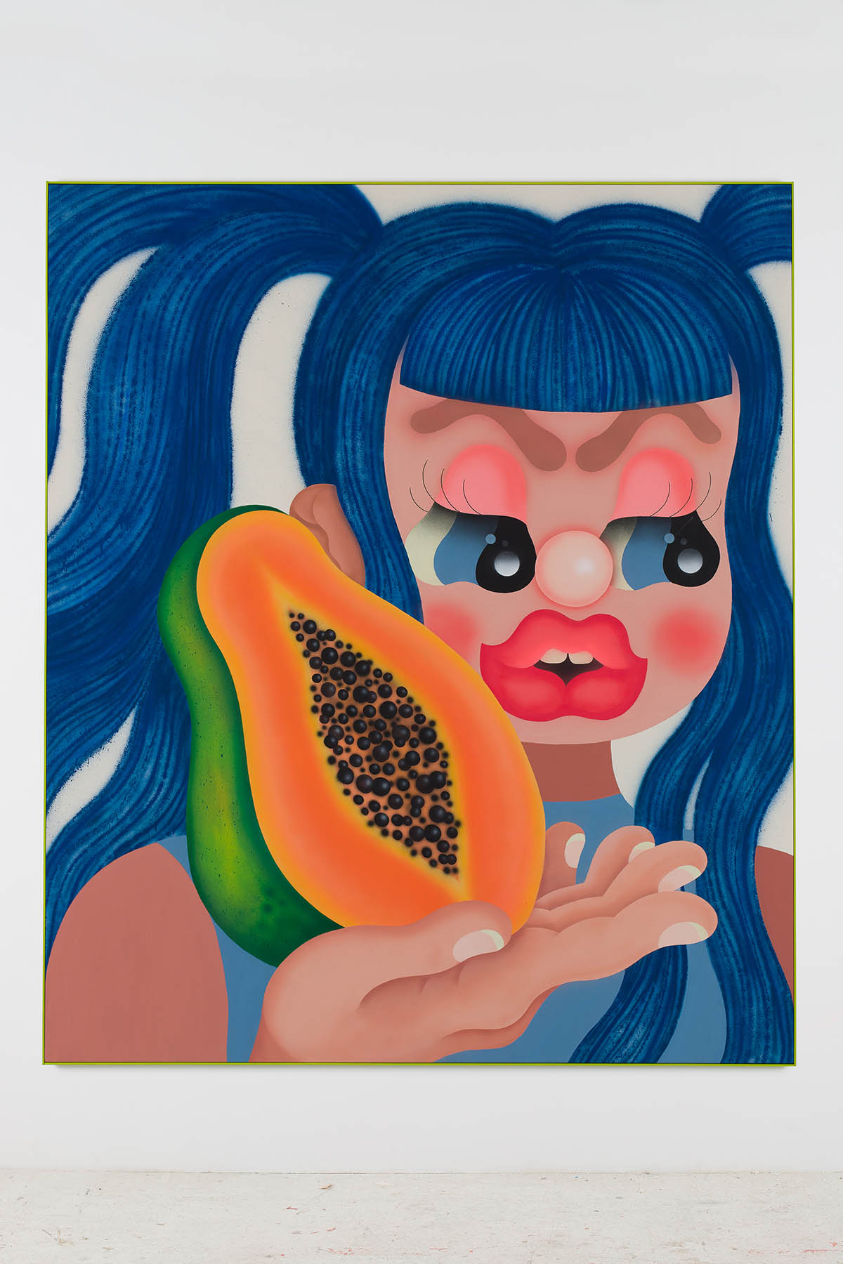Food Obsession, 2022 Acrylic and spray paint on canvas 200 x 175 cm