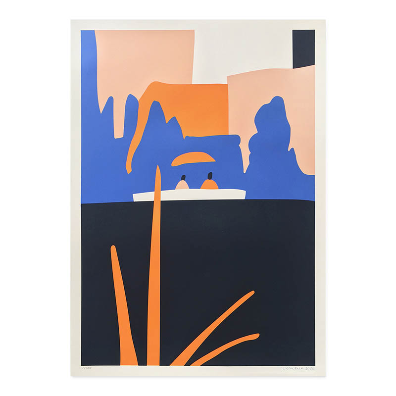 Kaiserwasser, Wien; 4 color screen print, 2022, 50*70 cm