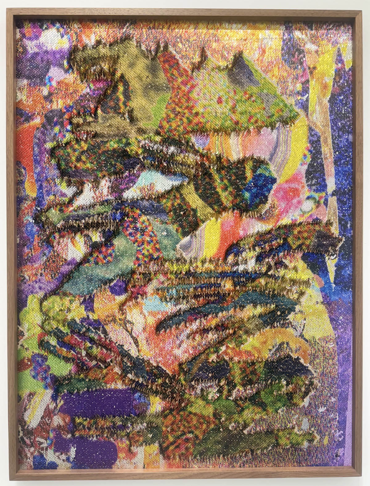 Olga Titus, Ohne Titel, Pailletten auf Vlieseline, 80 x 60 cm