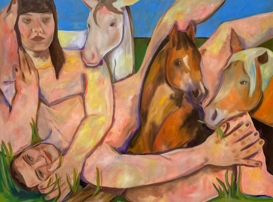 „Drei Pferde“ oil on canvas 150 x 200 cm