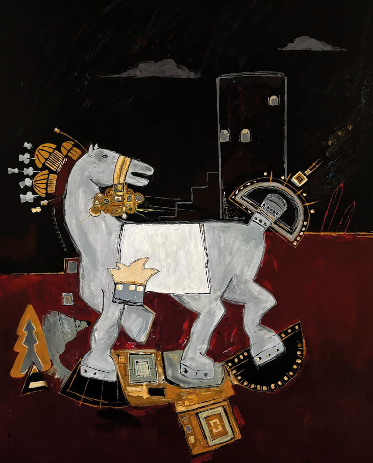 “Kryptos Elignar” (2021), 100 × 80 cm, acrylic on canvas