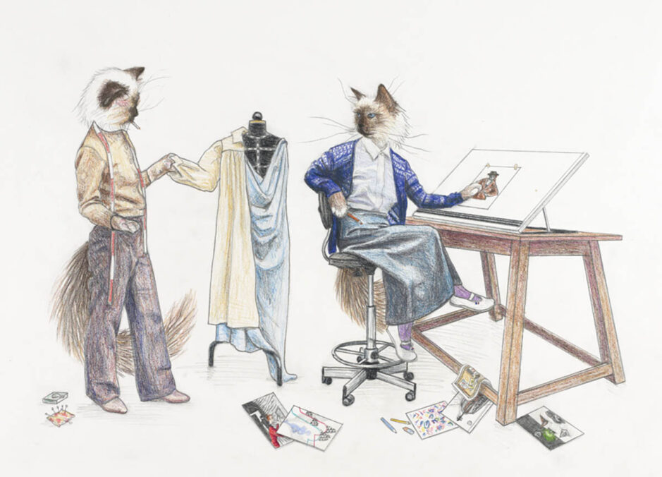 Lucy McKenzie, Untitled, 2011, coloured pencil and pencil on paper, 30 x 40 cm. Courtesy Galerie Buchholz, Cologne/Berlin