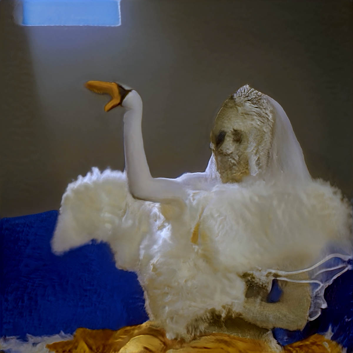 Marianna Simnett, Leda Was a Swan, 2025. Video Still, Courtesy: the artist, Pompeii Commitment. Archaeological Matters, and Société, Berlin.