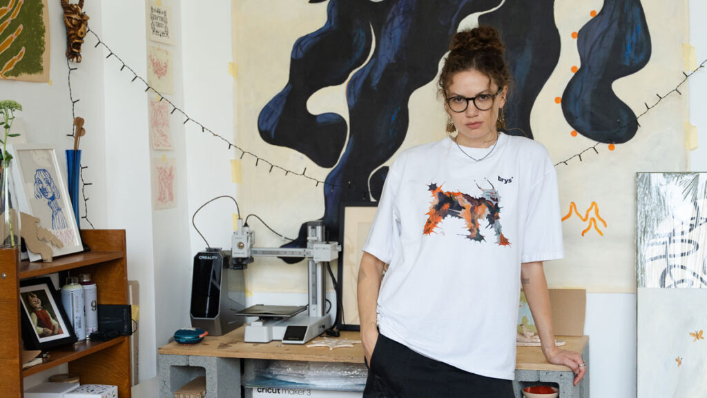 Marta Leshak in her studio. Photo: Halyna Zvarych