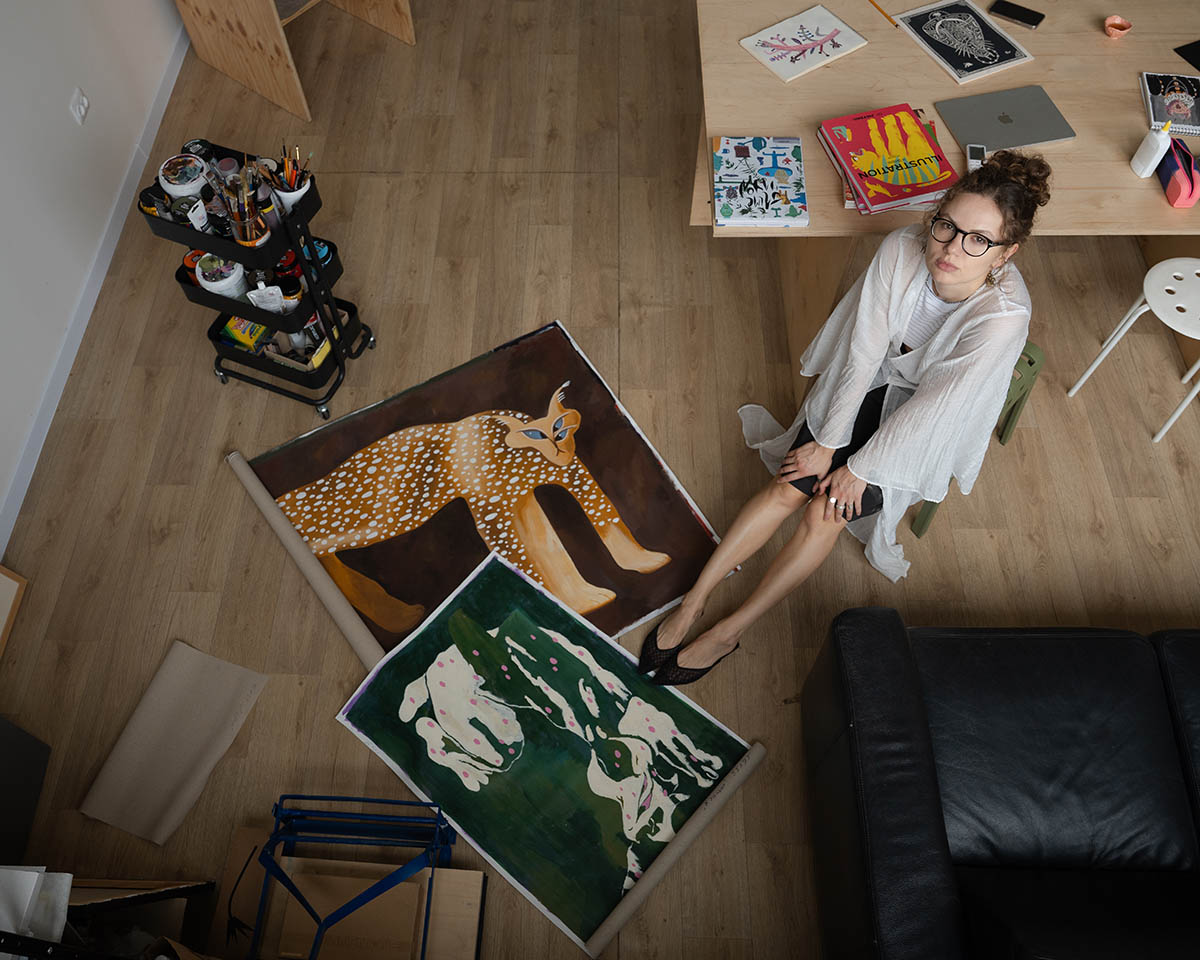 Marta Leshak in her studio. Photo: Halyna Zvarych