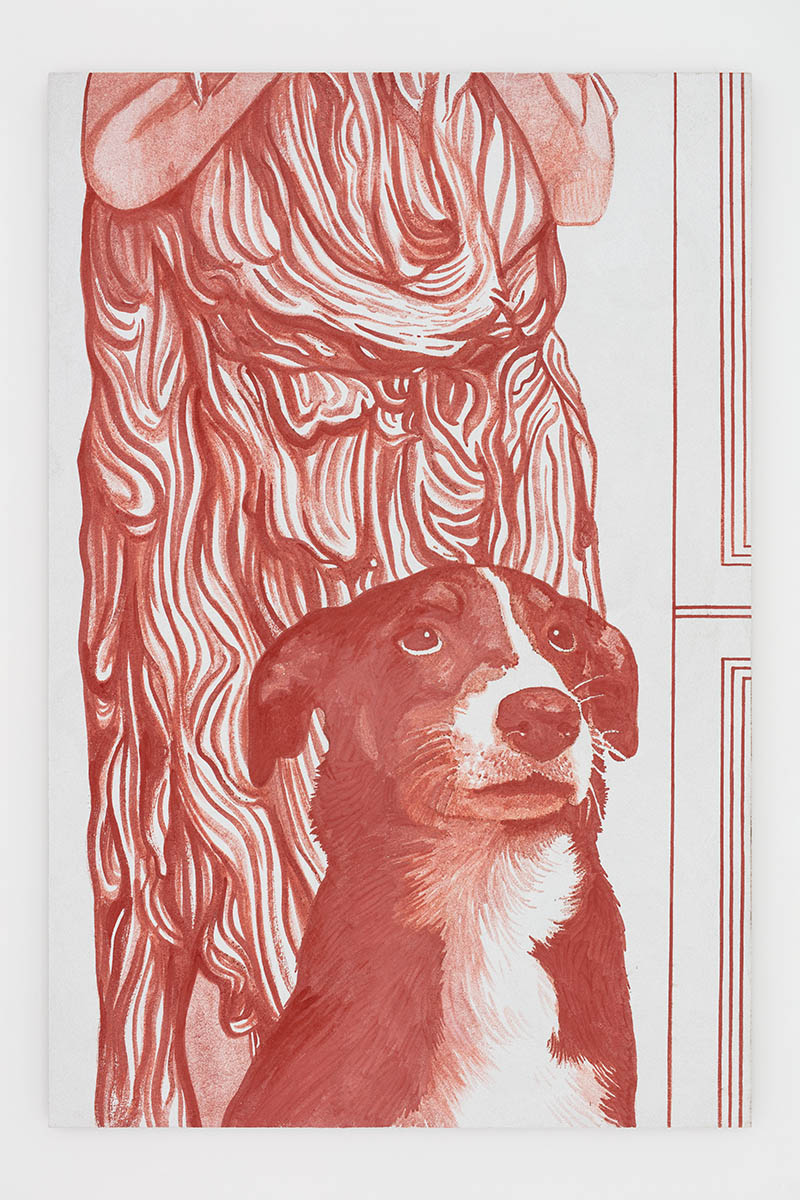 Hund, 2023, 120 × 80 cm, Fresko auf mineralischer Platte