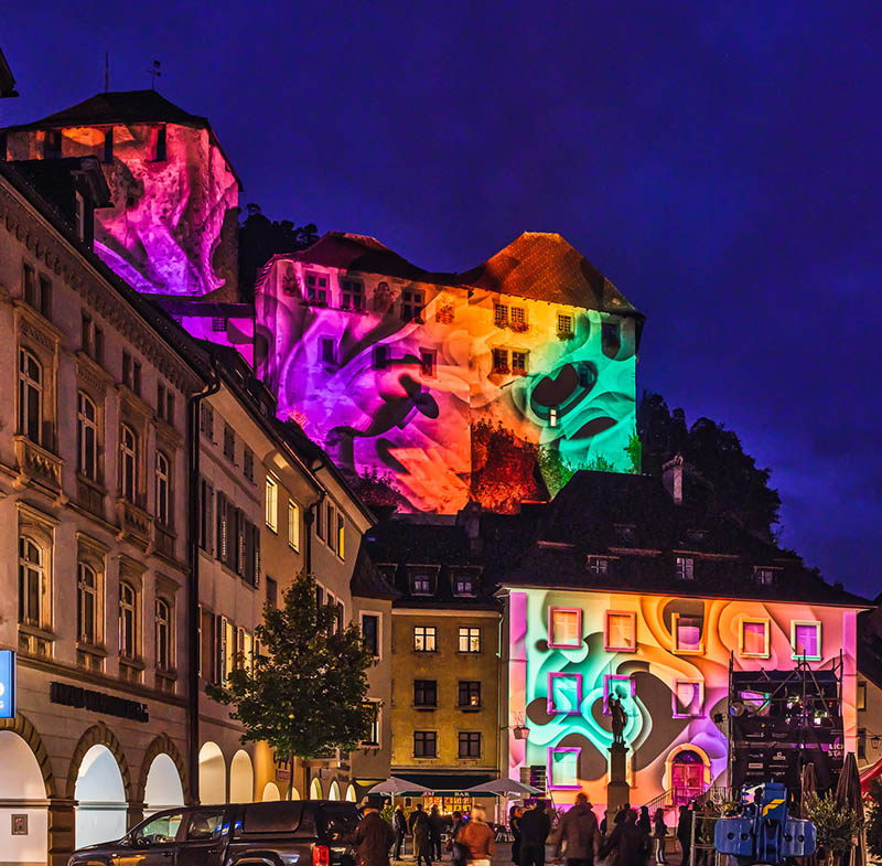 Correspond in pattern, Lichtstadt Feldkirch 2021 © Guenter Richard Wett