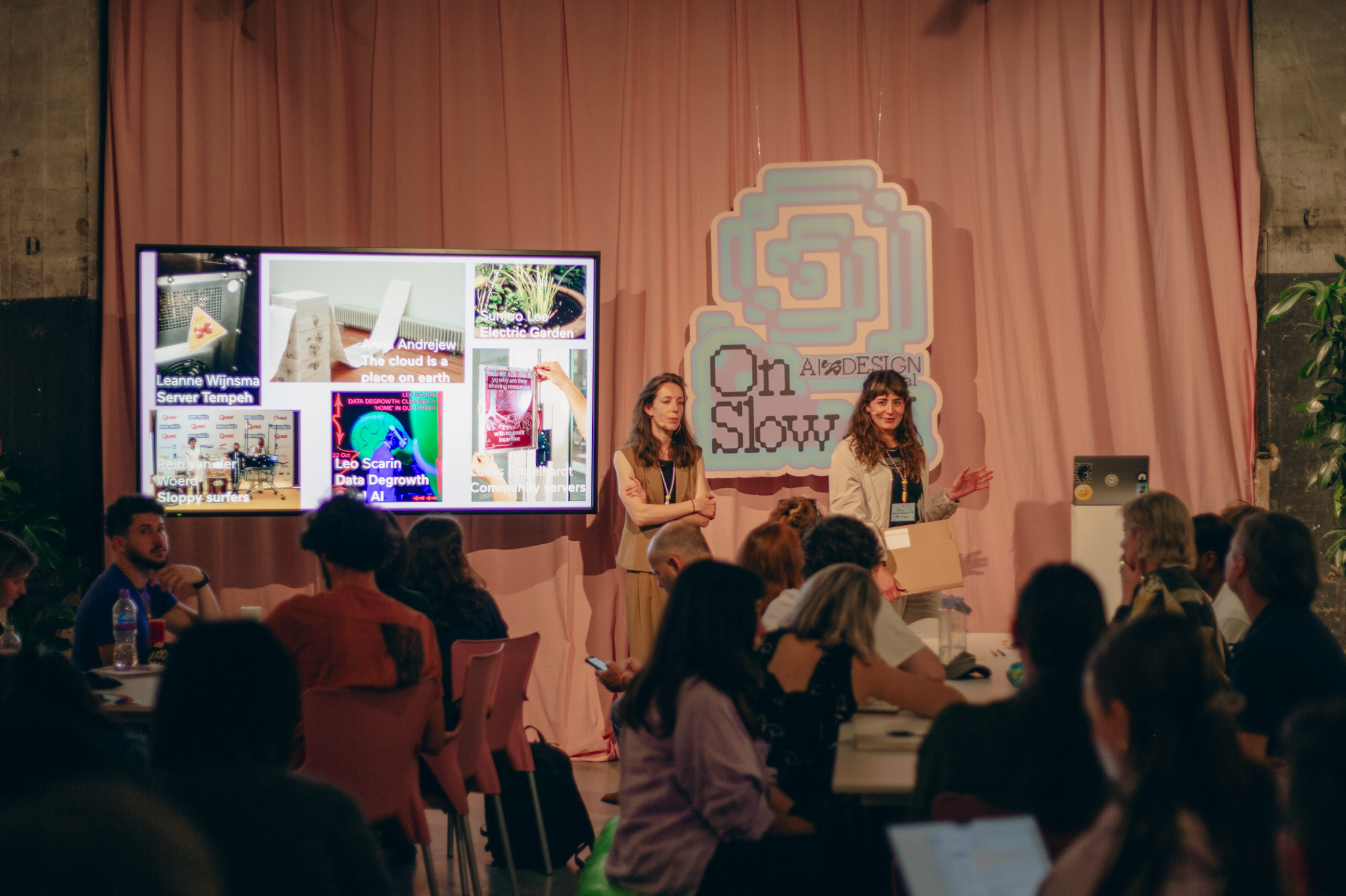 Ola Bonati & Judith Veenkamp (Waag Futurelab) speaking @ AIxDESIGN Festival: On Slow AI 